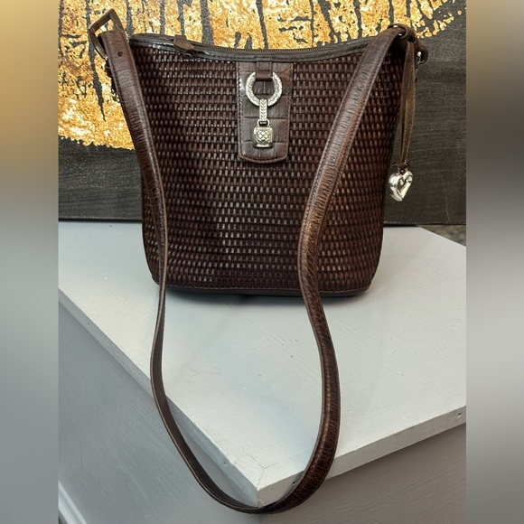 Brighton Brown Leather Weaved Shoulder Bag - Picture 9 of 14